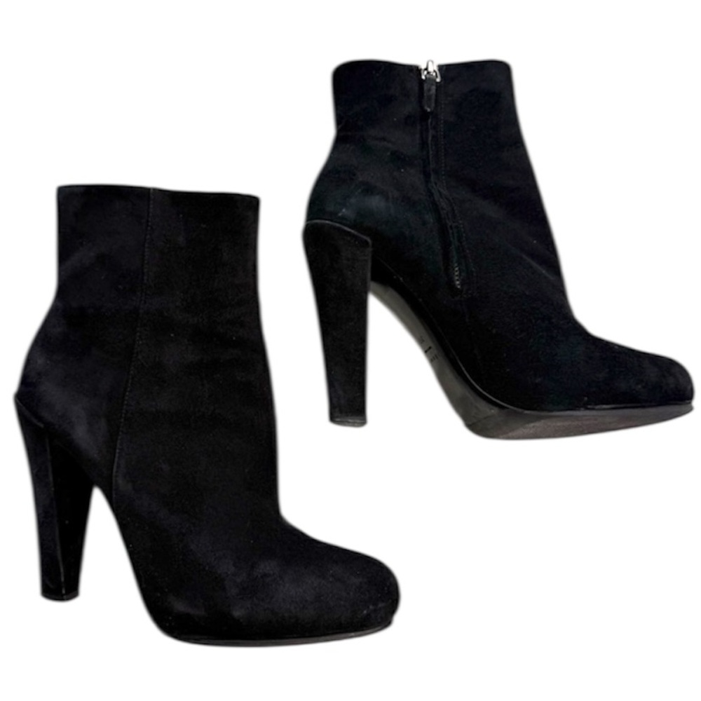 Theory Black Suede Ankle Boot Heels EU 39